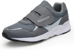 Leader Show Women's Elderly Casual Comfort Walking Shoe Safety Flats Non-Slip Hook & Loop Sneakers