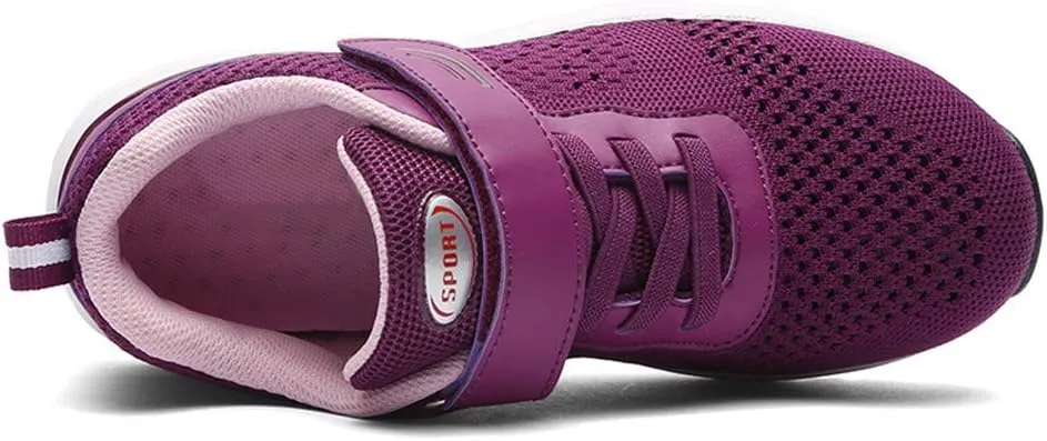 Leader Show Women's Elderly Casual Comfort Walking Shoe Safety Flats Non-Slip Hook & Loop Sneakers
