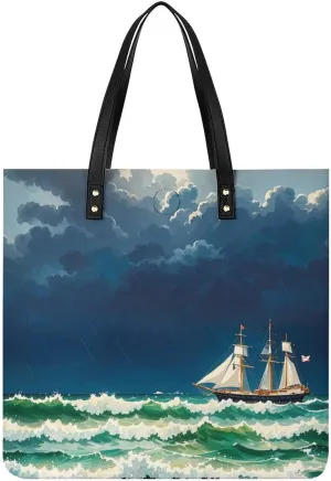 Leather Handbag for Women Tote Bag with Magnetic Buckle Flag of Mexico Crossbody Bag Shoulder Bags