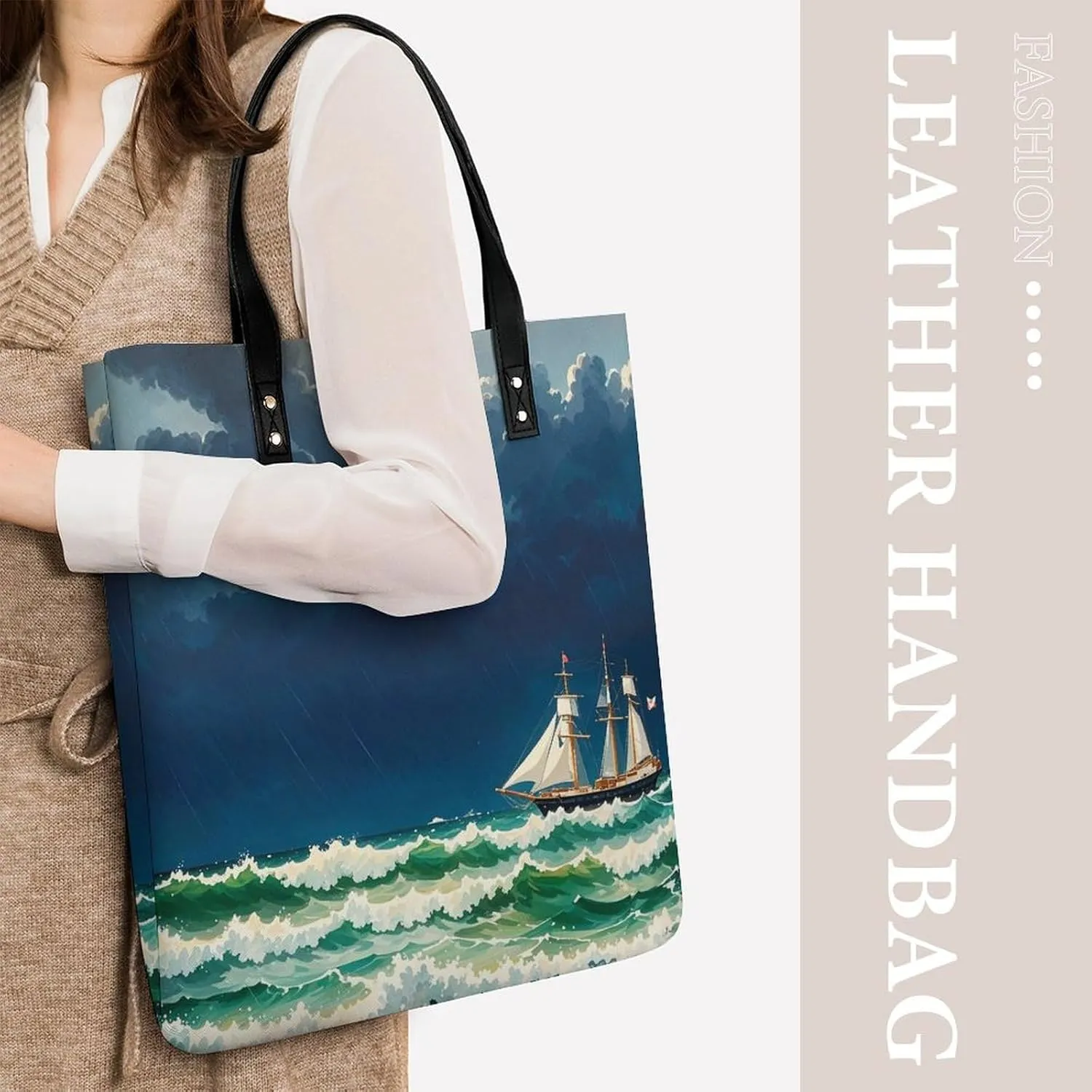 Leather Handbag for Women Tote Bag with Magnetic Buckle Flag of Mexico Crossbody Bag Shoulder Bags