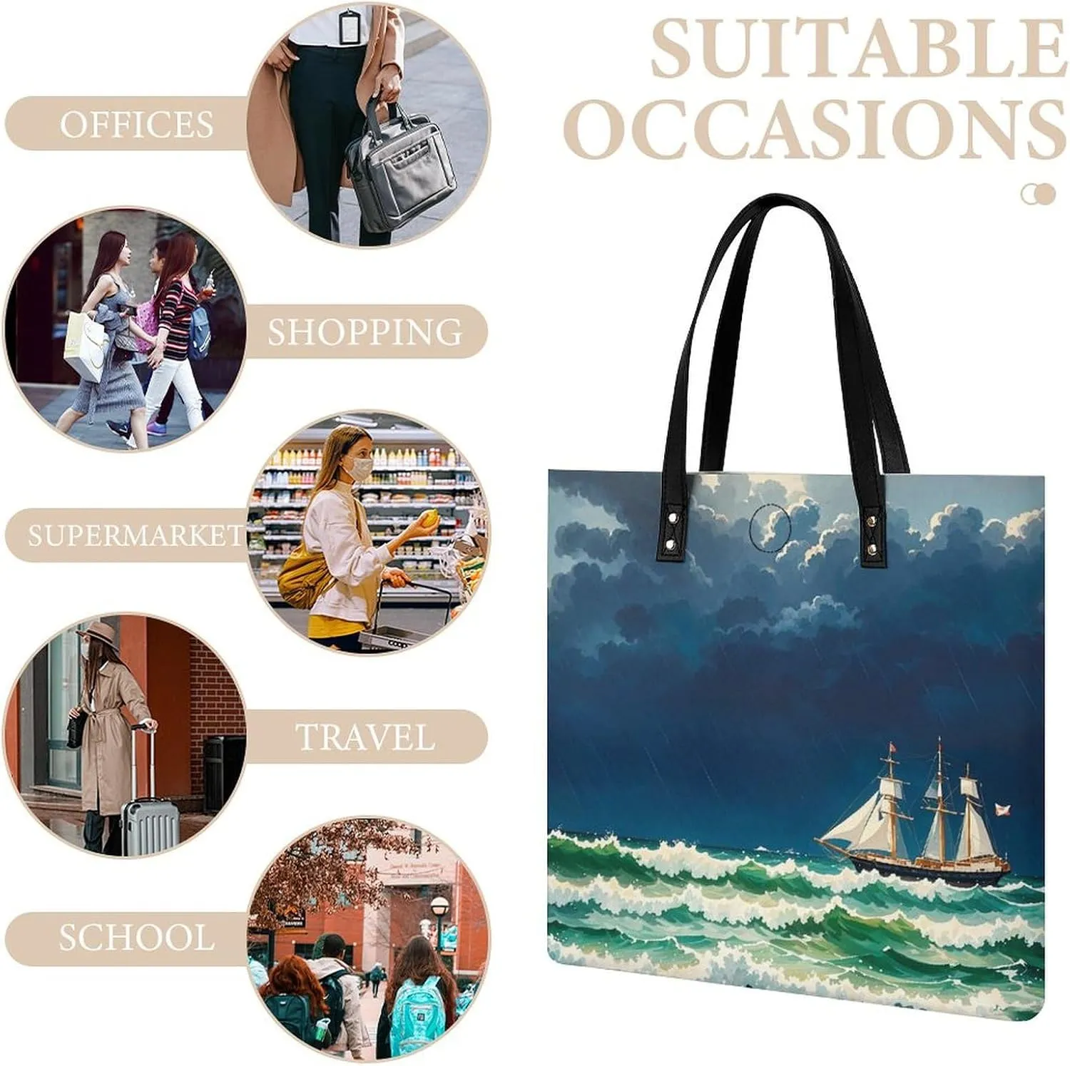 Leather Handbag for Women Tote Bag with Magnetic Buckle Flag of Mexico Crossbody Bag Shoulder Bags