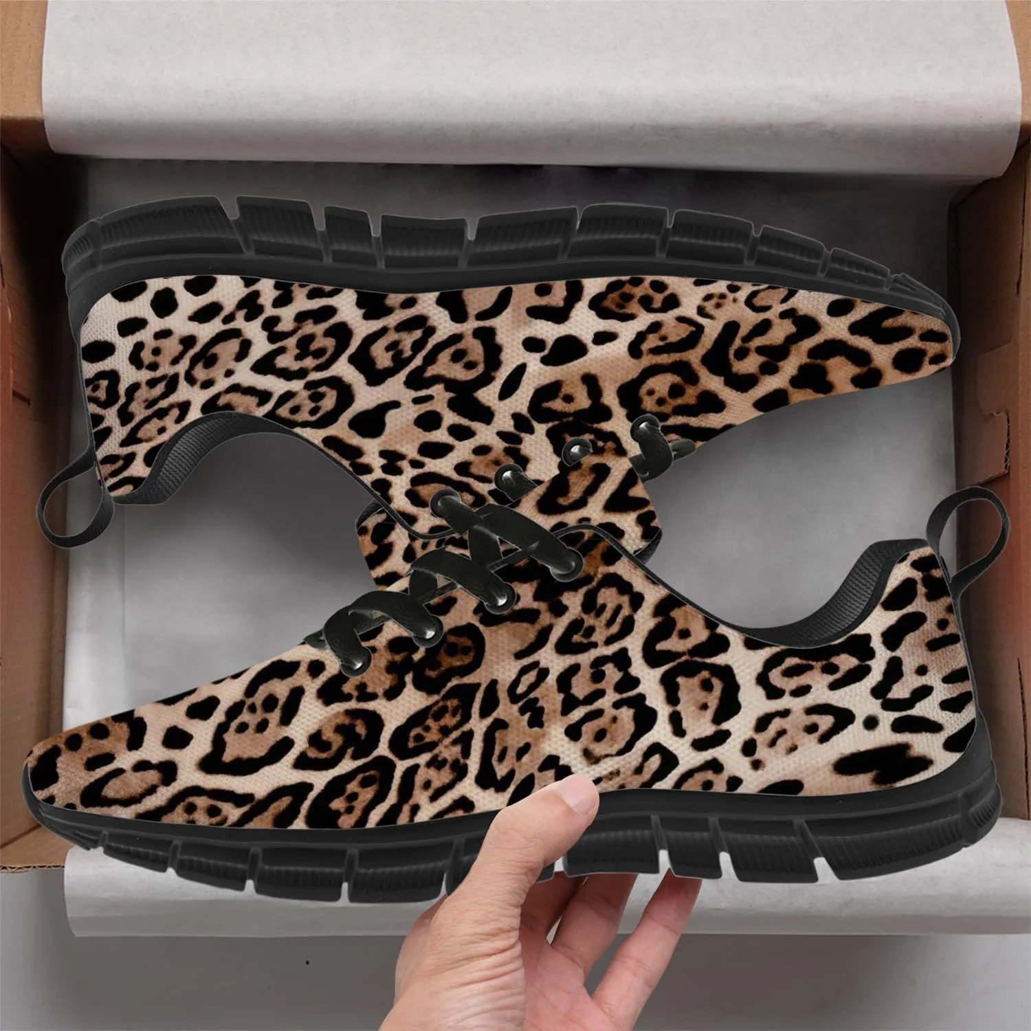 Leopard Print Shoes for Women Men Running Shoes Walking Sneakers Tennis Shoes Gifts for Women Men