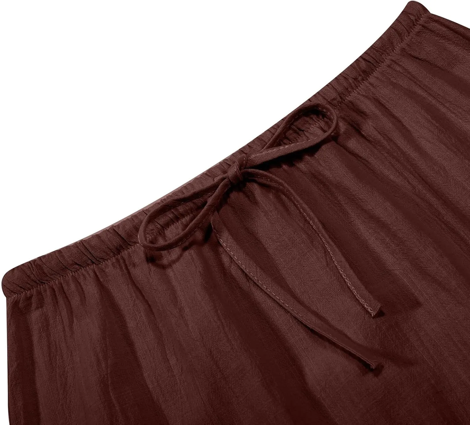 Linen Maxi Skirts for Women Summer Drawstring Waist A Line Skirts Cute Vacation Boho Beach Long Flowy Skirts