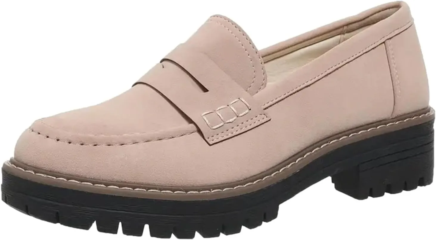 Loafers for Women 2024 Comfortable,Casual Lightweight Round Toe Orthopedic Platform Loafers Slip-On Walking Shoes