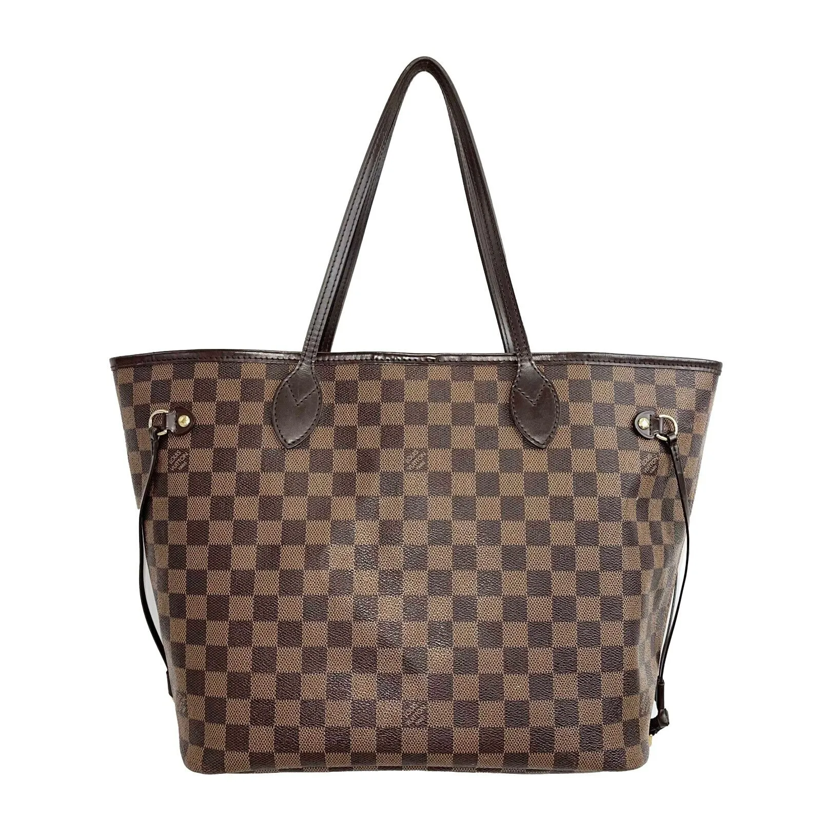 Louis Vuitton Very Good Neverfull MM Damier Ebene Canvas Tote Shoulder Handbag