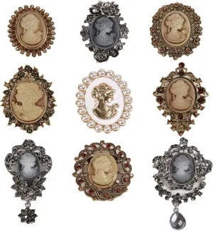 Lucky Monet Assorted Rhinestone Crystal Brooches Set Alloy Vintage Butterfly Gold Silver Brooch Pins for Wedding Bouquet Party Gift Craft DIY Lot 12pcs/24Pcs/6Pcs/9Pcs/4Pcs