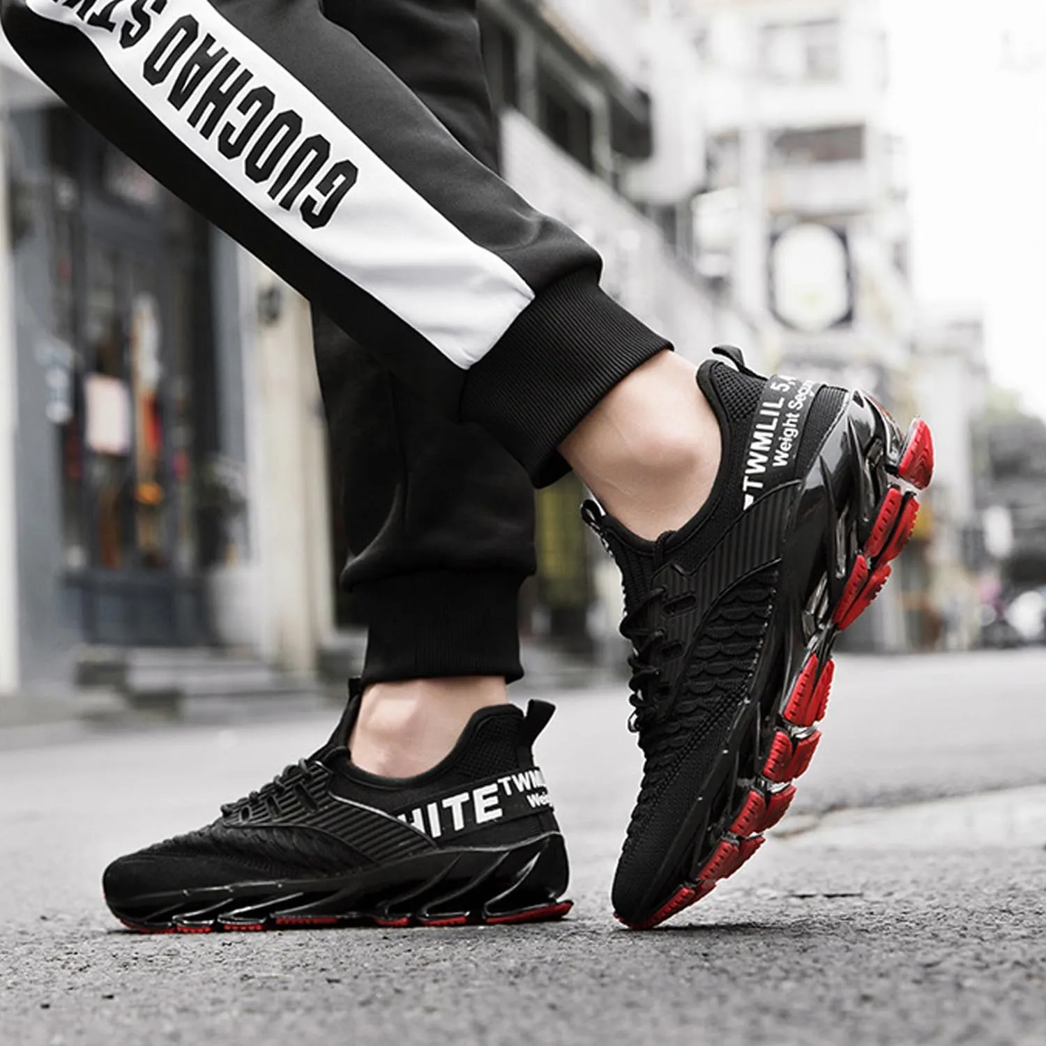 Luniva Mens Shoes, Luniva Heightened Running Shoes Men, Breathable Knitted Non-Slip Slip-On Sneakers
