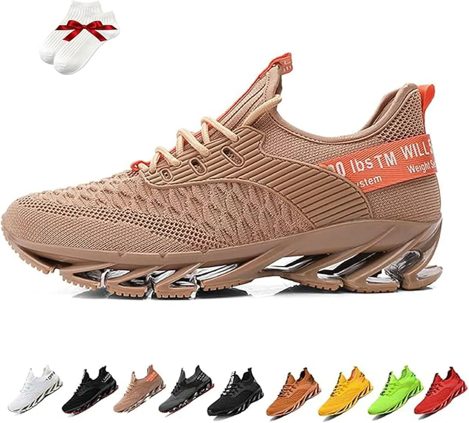 Luniva Mens Shoes, Luniva Heightened Running Shoes Men, Breathable Knitted Non-Slip Slip-On Sneakers