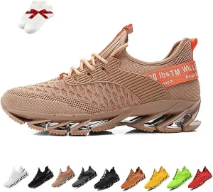 Luniva Mens Shoes, Luniva Heightened Running Shoes Men, Breathable Knitted Non-Slip Slip-On Sneakers