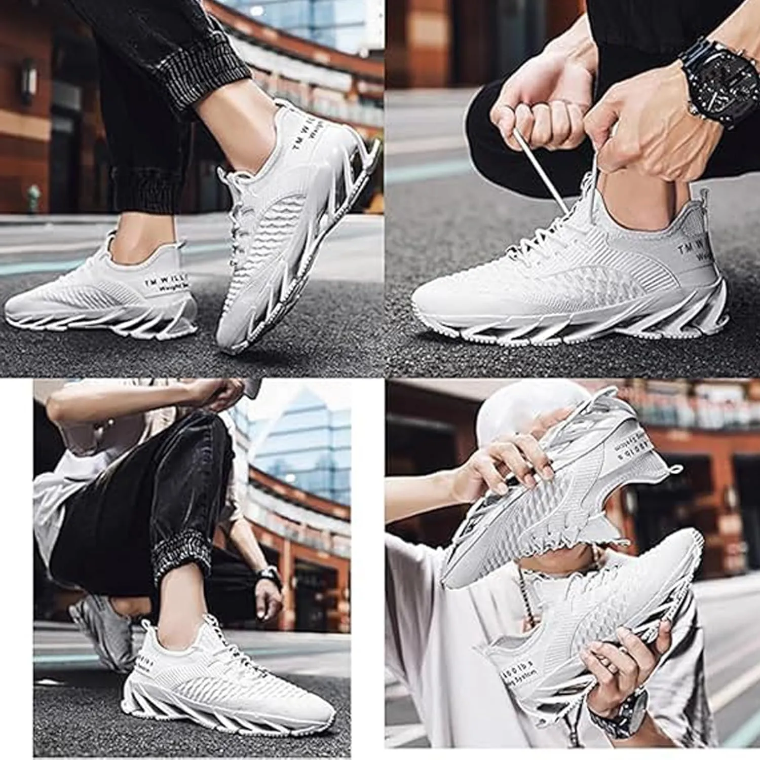 Luniva Mens Shoes, Luniva Heightened Running Shoes Men, Breathable Knitted Non-Slip Slip-On Sneakers
