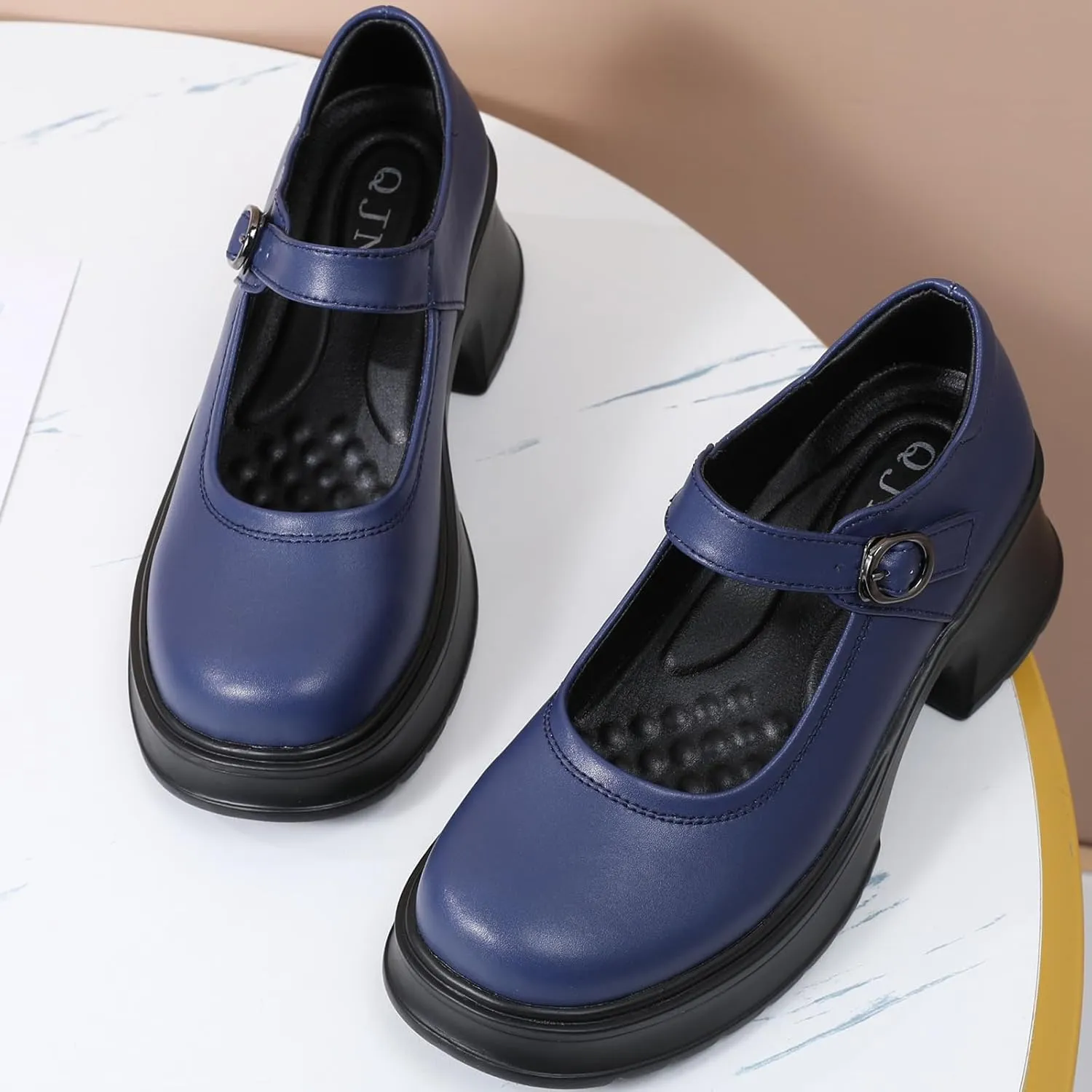 Mary Jane Shoes Women Platform Mary Janes Heels Women's Chunky Pumps Dress Shoes Ladies Work Comfortable Dressy Casual Footwear