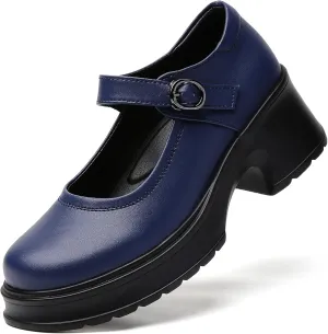 Mary Jane Shoes Women Platform Mary Janes Heels Women's Chunky Pumps Dress Shoes Ladies Work Comfortable Dressy Casual Footwear