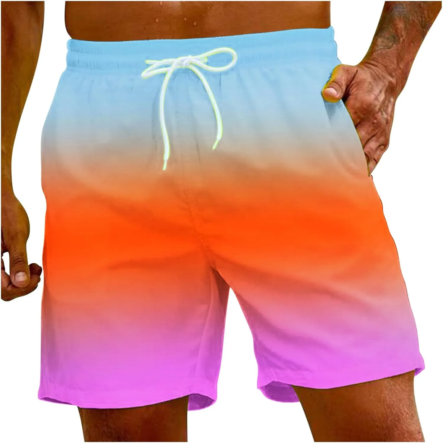 Matching Set Men Leisure Color Sports Dinosaur Solid Summer Men's Beach Men's Pants Mens Casual Shorts Swimming
