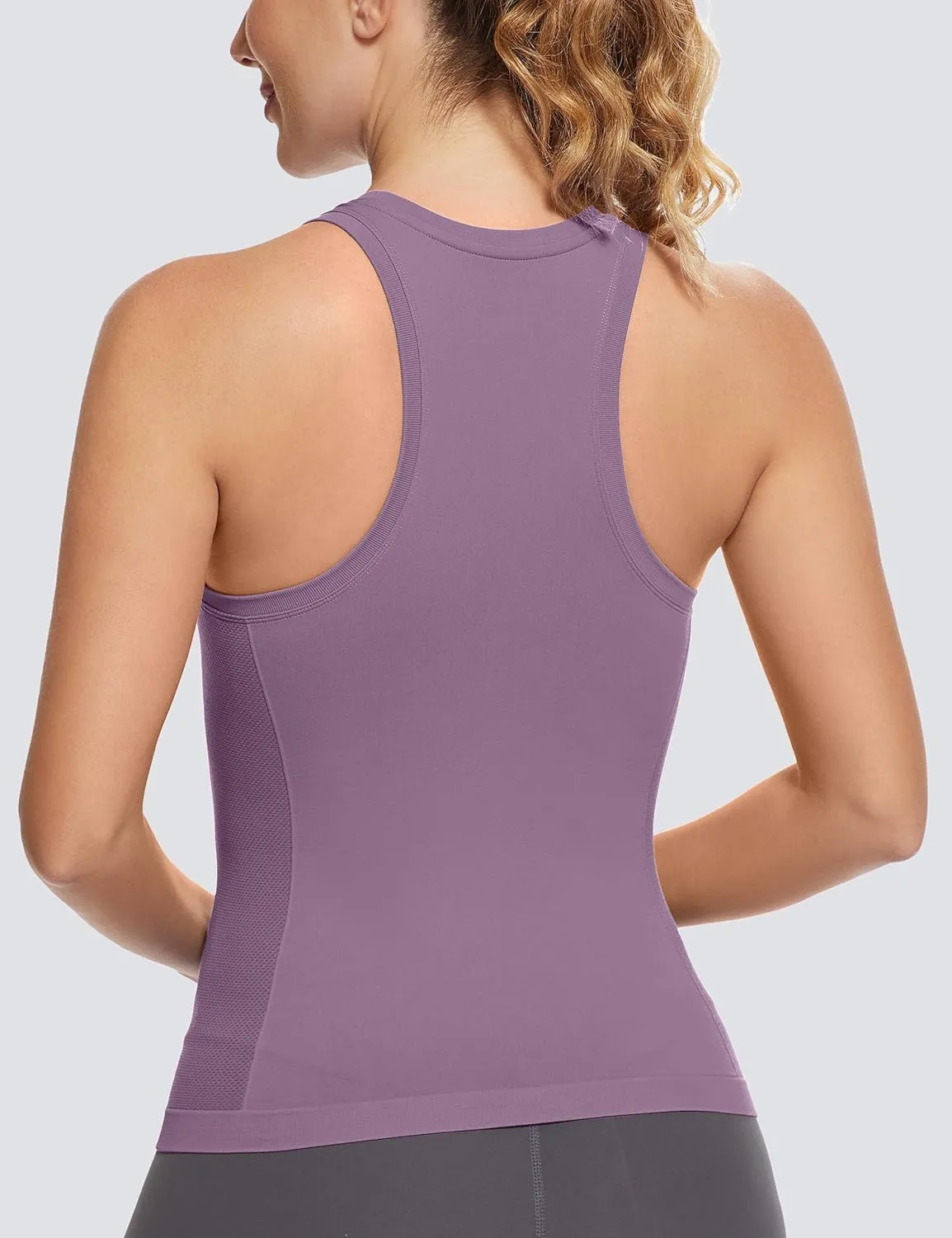 MathCat Workout Tops for Women Racerback Tank Tops Seamless Running Tank Tops Muscle Tank