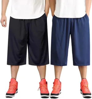 Men Basketball Shorts 2 Pack Lightweight Athletic Running Shorts Workout Gym Shorts