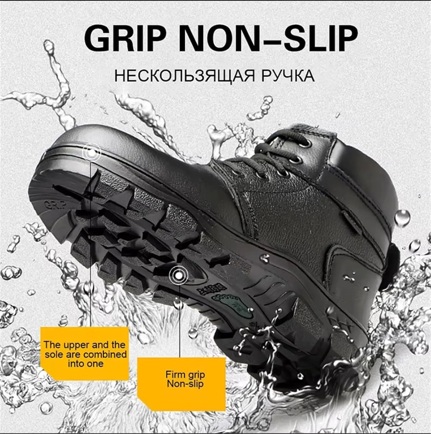 Men Lightweight Steel Toe Safety Shoes, Men's High-Top Anti-Smash and Anti-Puncture Winter Fleece-Lined Safety Work Shoes, Slip Resistant Breathable Construction Work Boots