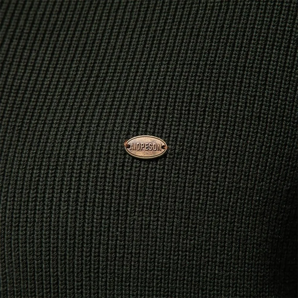 Men Mock Neck Button Sweater Casual Knitted Sweaters Turtleneck Pullover Polo Sweaters for Men