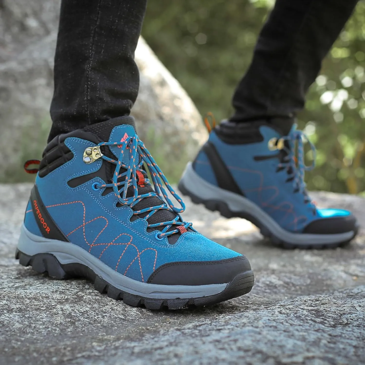 Men Shoes Couple Hiking Shoes Fashion Thick Sole Outdoor Mountaineering Sneakers Lightweight Walking Boots Men