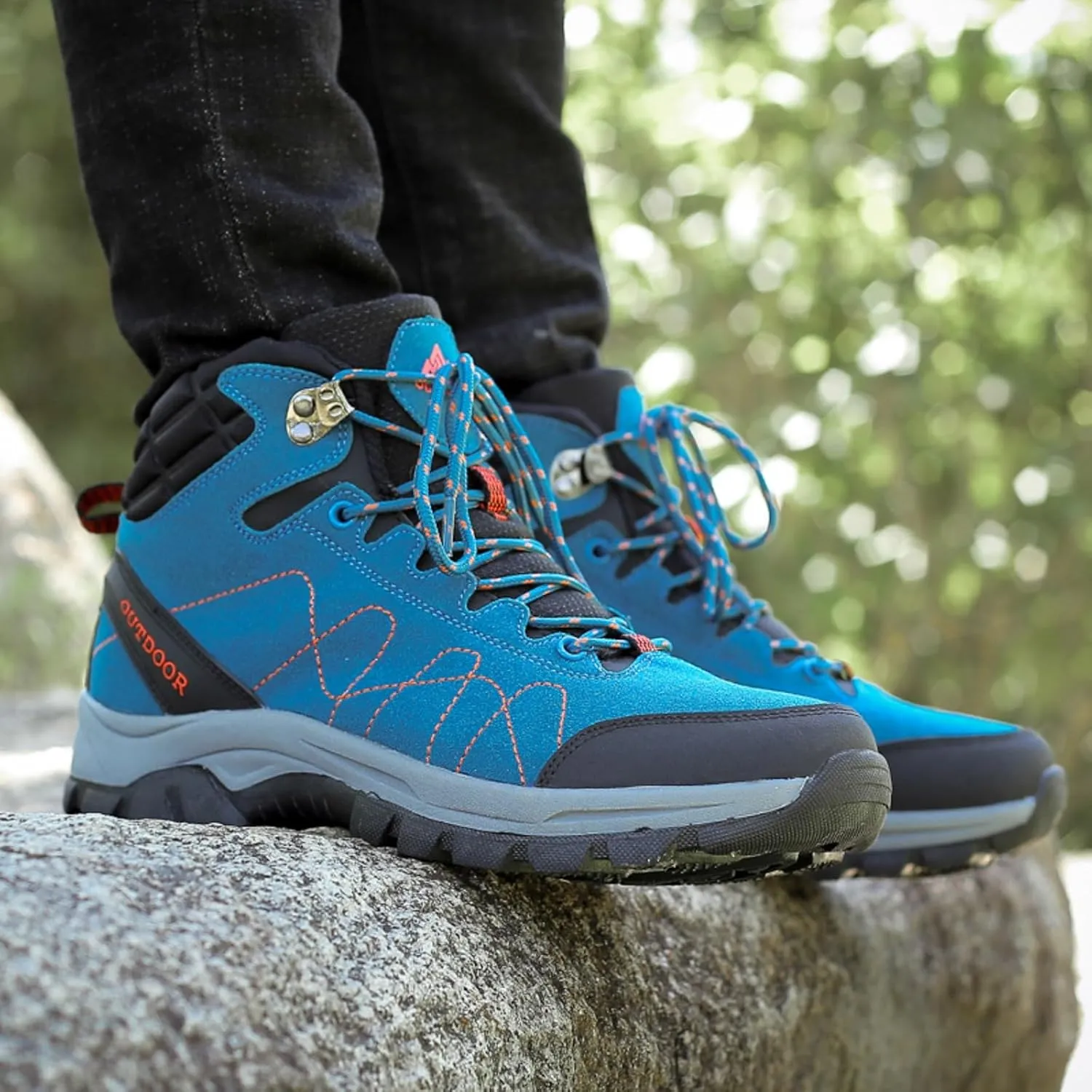 Men Shoes Couple Hiking Shoes Fashion Thick Sole Outdoor Mountaineering Sneakers Lightweight Walking Boots Men