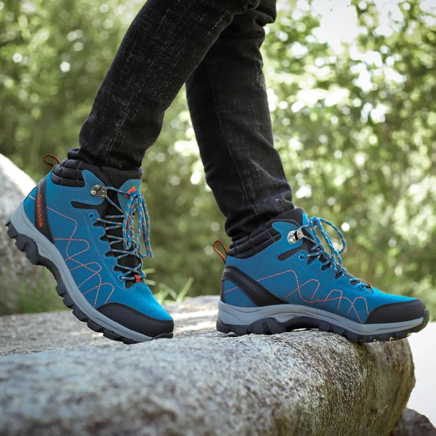 Men Shoes Couple Hiking Shoes Fashion Thick Sole Outdoor Mountaineering Sneakers Lightweight Walking Boots Men