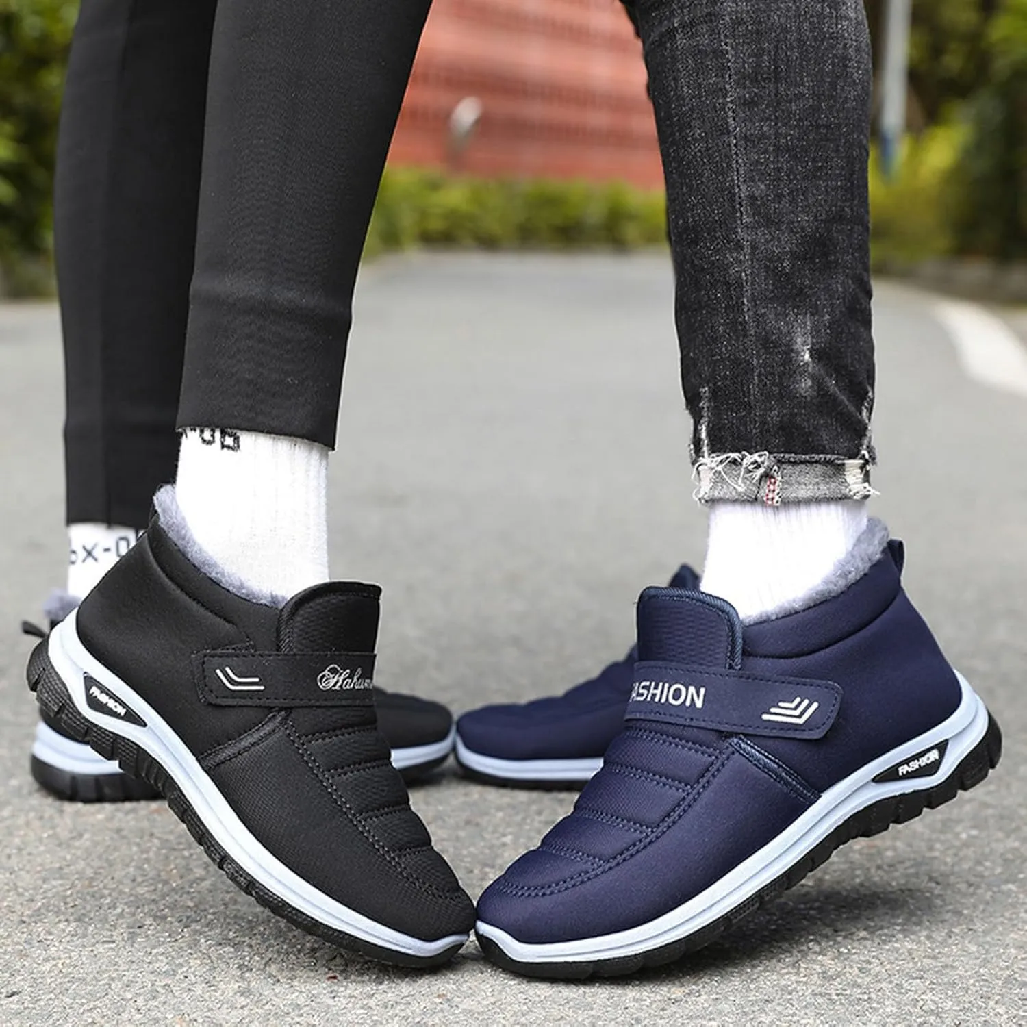 Men Snow Boots Fashion New Pattern Autumn And Winter Thickened Warm Comfortable Casual Slip On Mens Zip up Snow Boots