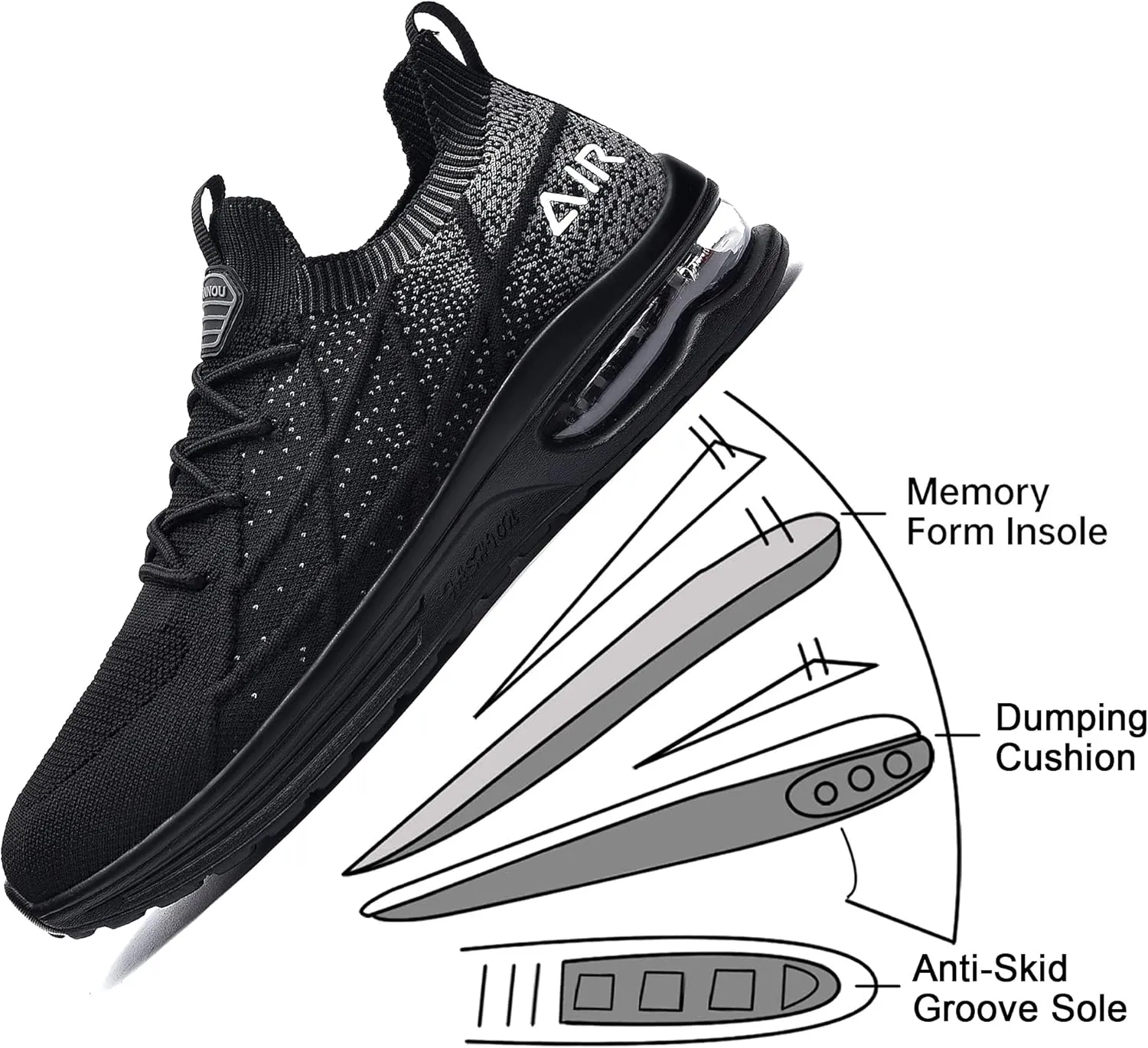 Mens Air Running Shoes Athletic Tennis Sneakers US 7.5-US 13