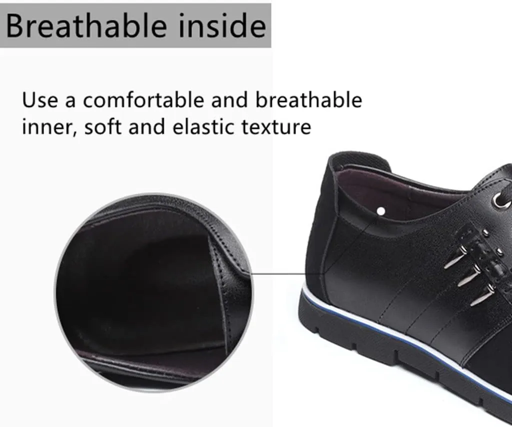 Mens Casual Business Dress Shoes Leather Slip-on Sneakers for Men Walking Office Comfort Outdoor Loafers Fashion Leisure Breathable