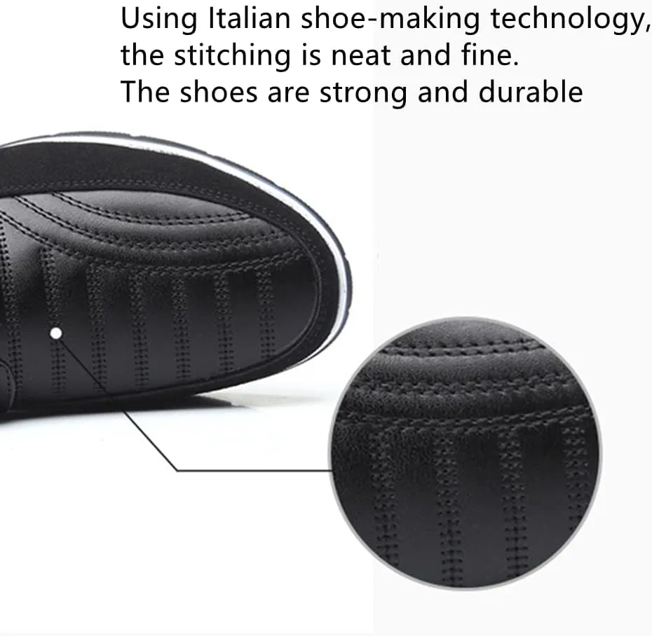 Mens Casual Business Dress Shoes Leather Slip-on Sneakers for Men Walking Office Comfort Outdoor Loafers Fashion Leisure Breathable