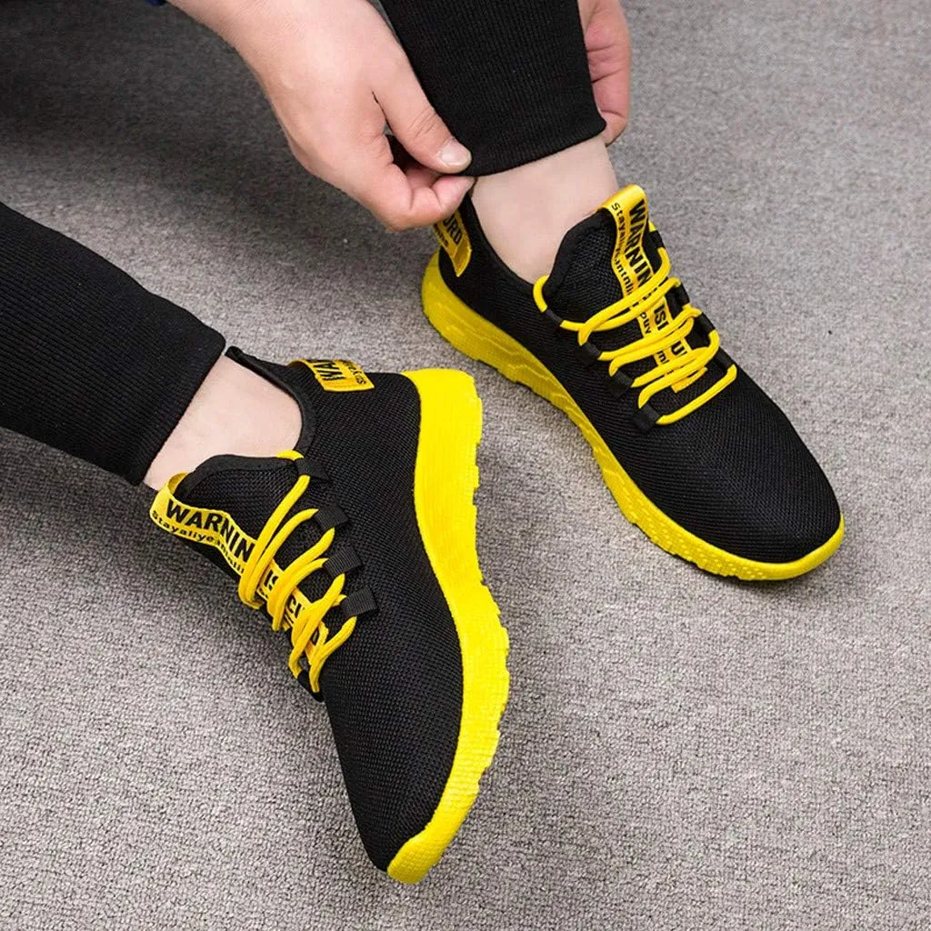 Mens Casual Lace-Up Sneakers Breathable Mesh Ultra Lightweight Comfortable Walking Shoes with Soft Memory Foam & Non Slip Rubber Sole for City Commuting Leisure Tourist Shoes