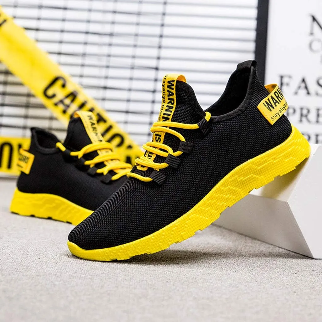 Mens Casual Lace-Up Sneakers Breathable Mesh Ultra Lightweight Comfortable Walking Shoes with Soft Memory Foam & Non Slip Rubber Sole for City Commuting Leisure Tourist Shoes