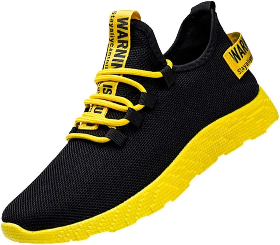 Mens Casual Lace-Up Sneakers Breathable Mesh Ultra Lightweight Comfortable Walking Shoes with Soft Memory Foam & Non Slip Rubber Sole for City Commuting Leisure Tourist Shoes