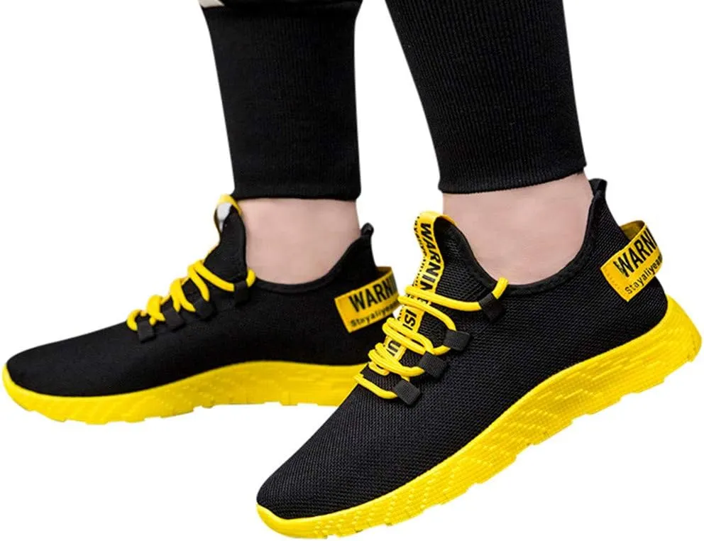 Mens Casual Lace-Up Sneakers Breathable Mesh Ultra Lightweight Comfortable Walking Shoes with Soft Memory Foam & Non Slip Rubber Sole for City Commuting Leisure Tourist Shoes