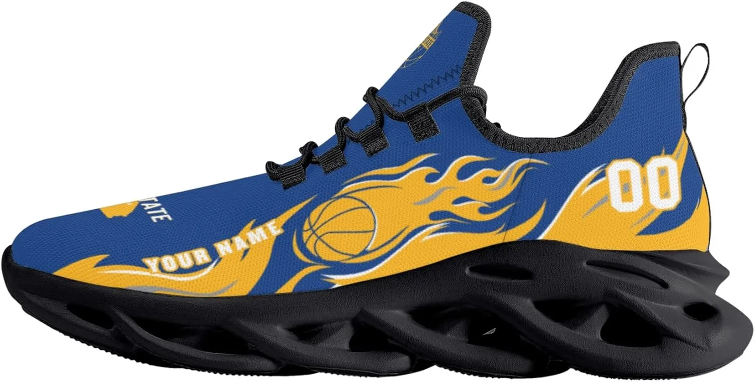 Men's Custom Basketball Flex Control Sneakers Personalized Breathable Fan Gift Name Number Workout Athletic Gym Slip-on Shoes