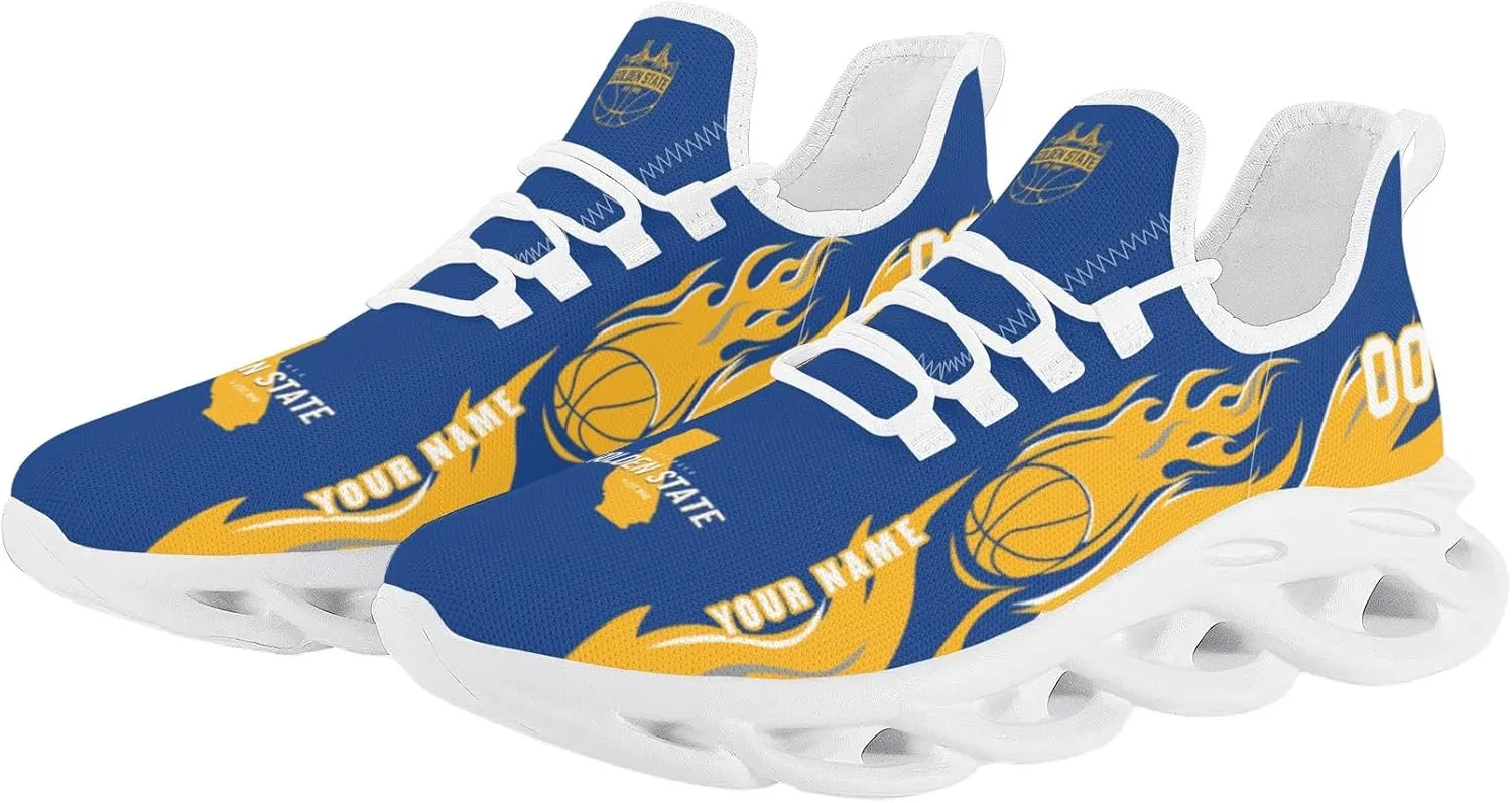 Men's Custom Basketball Flex Control Sneakers Personalized Breathable Fan Gift Name Number Workout Athletic Gym Slip-on Shoes