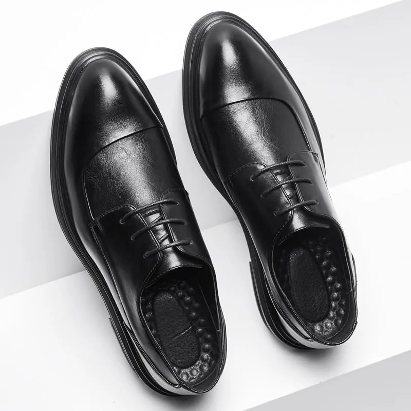 Men's Dressy Suit Tuxedo Metal Shoelaces Weeding Prom Derby Shoes Men Orthopedic Leather Shoes