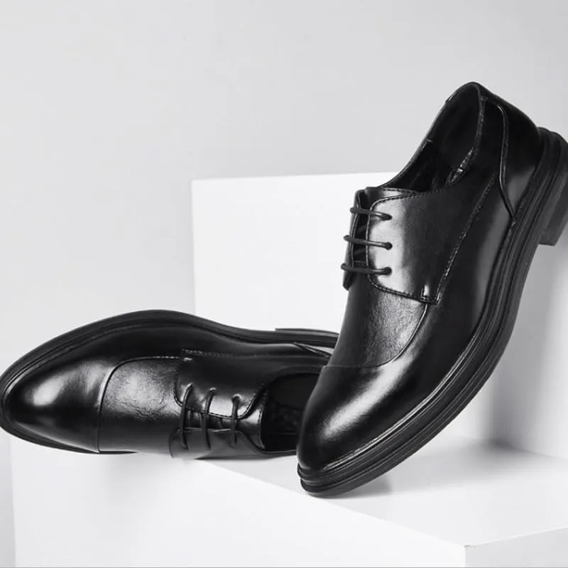 Men's Dressy Suit Tuxedo Metal Shoelaces Weeding Prom Derby Shoes Men Orthopedic Leather Shoes