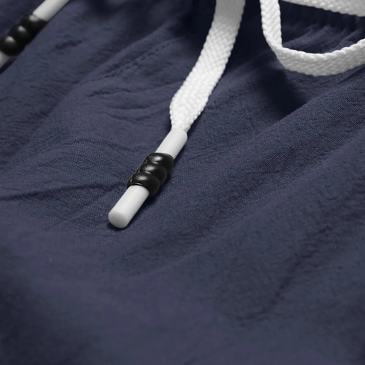 Mens Linen Cotton Shorts 2024 Casual Drawstring Elastic Waist Shorts Summer Beach Vacation Shorts Lightweight Workout Shorts
