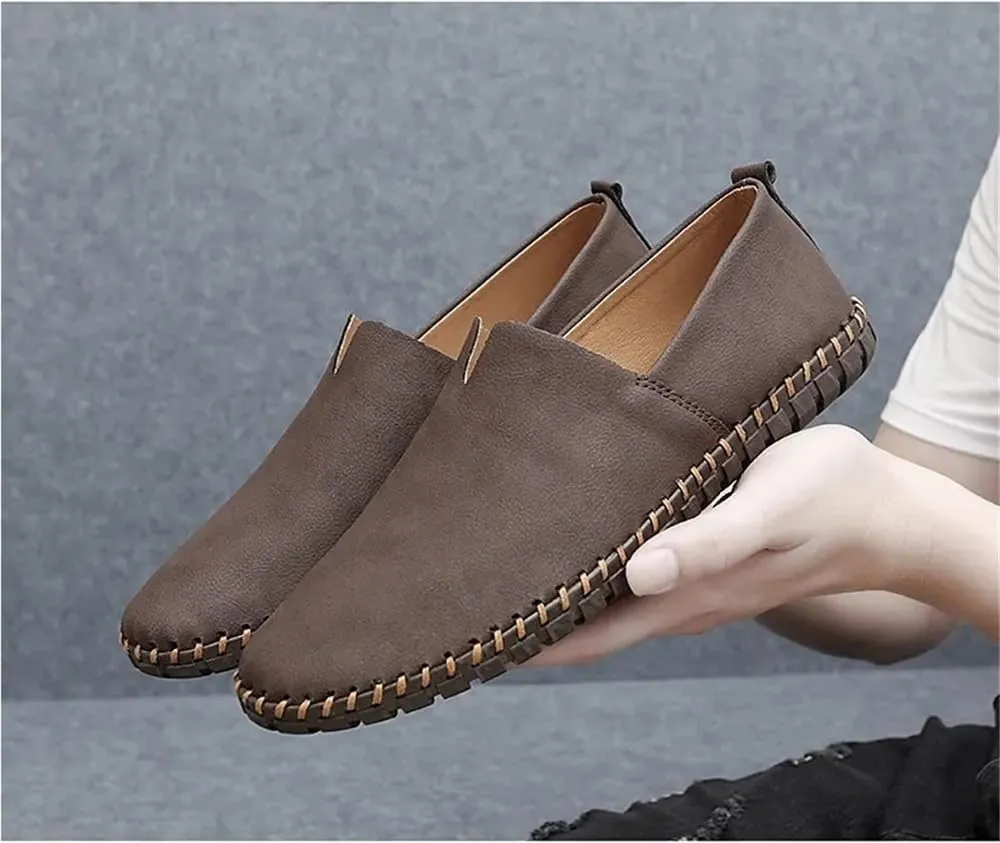 Men's Loafers Shoes Vegan Leather Stitching Details Comfortable Lightweight Slip Sole Walking Shoes