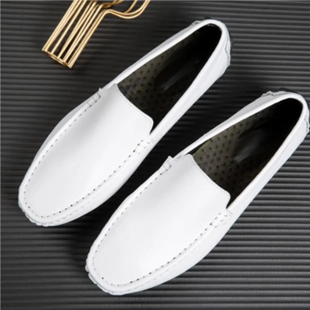 Men's Loafers Venetian Loafers Simple Lightweight Vegan Leather Flat Heel Anti-Slip