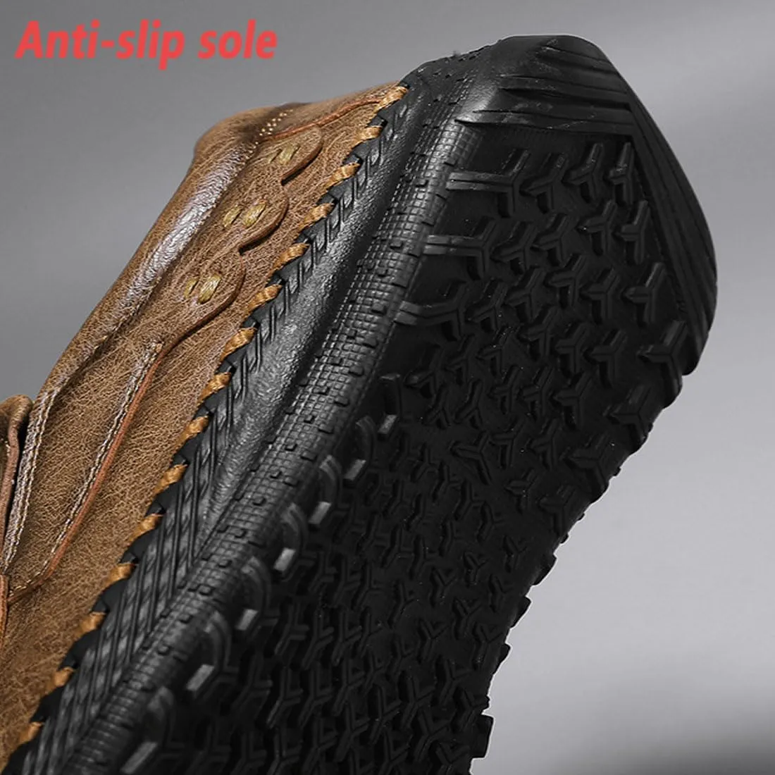 Men's Orthopedic Slip-On Leather Loafers, Non Slip Breathable Comfortable Casual Shoes for Dress Driving Work
