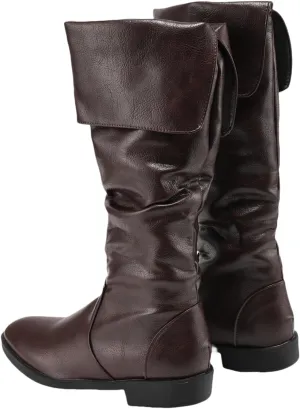 Men's Renaissance Boots Medieval Flat Jazz Boots Pull On Boot Mid Calf Gothic Cosplay Shoes