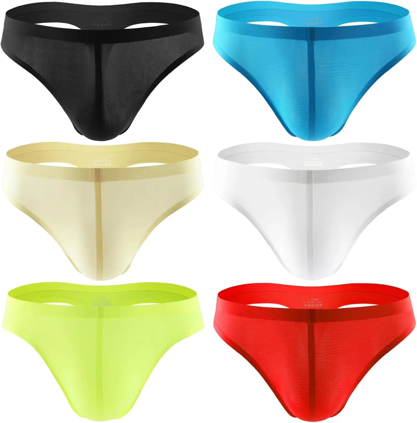Men's Seamless Sexy One - piece Ice Silk Striped Low Rise Briefs