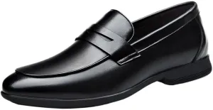 Mens Shoes Vegan Leather Round Toe Rubber Sole Slip Prom Slip-on