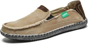 Men's Slip on Deck Shoes Loafers Canvas Boat Shoe Non Slip Casual Loafer Flat Outdoor Sneakers Walking