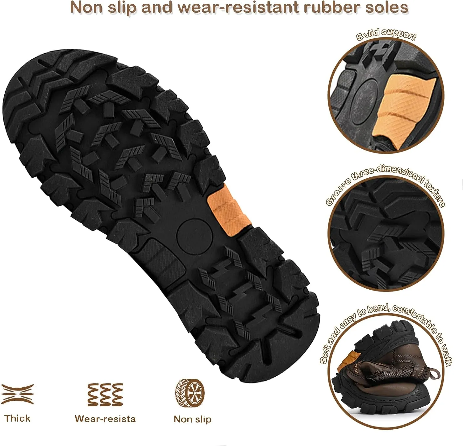 Men's Slip On Leather Loafers Casual Water-Resistant Sneakers for Men Lightweight Non Slip Comfortable Breathable Driving Shoes for Outdoor