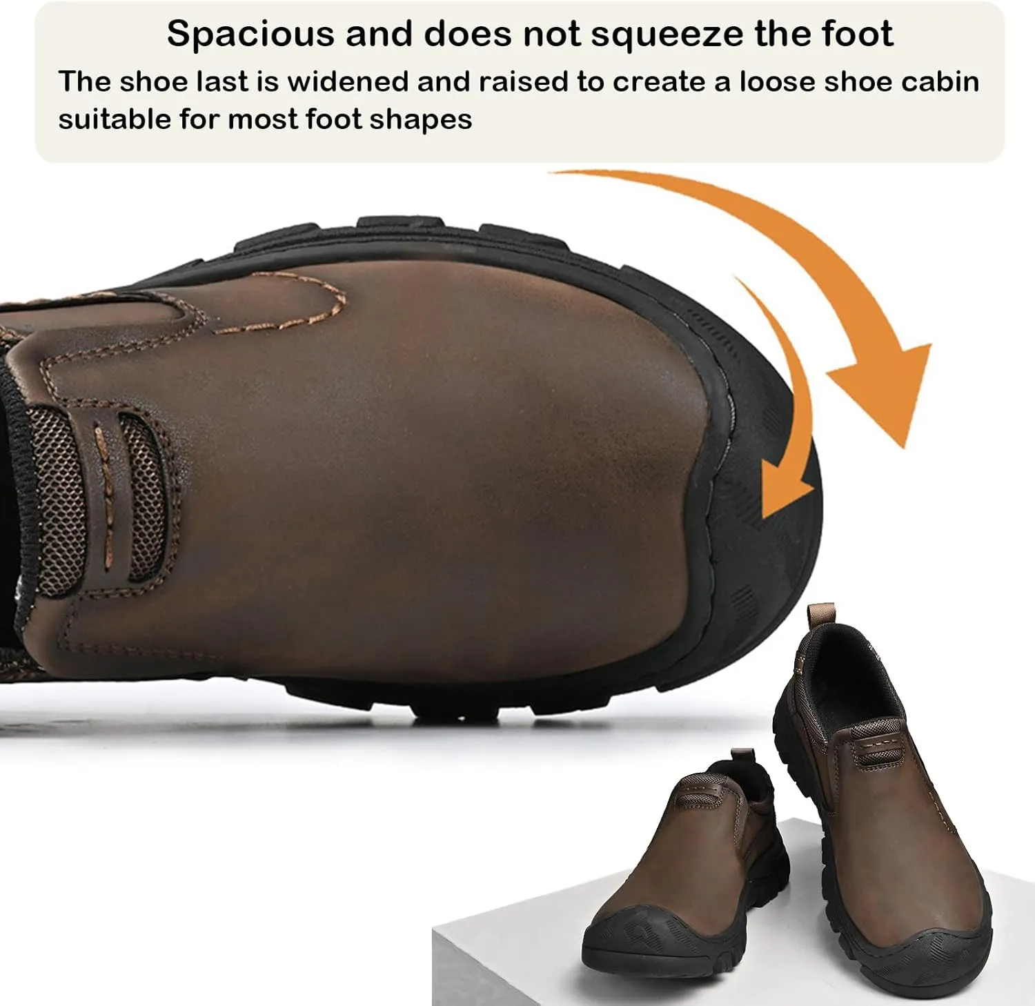 Men's Slip On Leather Loafers Casual Water-Resistant Sneakers for Men Lightweight Non Slip Comfortable Breathable Driving Shoes for Outdoor