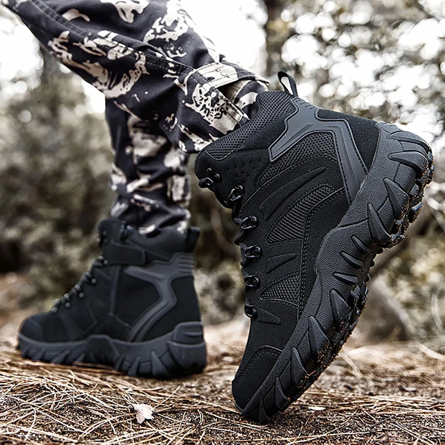 Mens Snow Boots Fully Fur Lined Winter Boots Lace Up Water Resistant Anti Slip Outdoor Lightweight Casual Climbing Shoes Hiking Shoes Work Trekking Boot