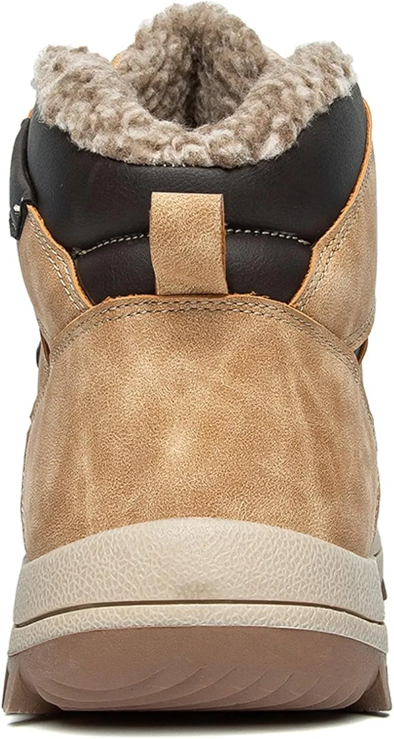 Men's Snow Boots Winter Boots Waterproof Fully Fur Lined Booties Slip on Outdoor Ankle Boots Lace Up Lightweight Walking Hiking Boots