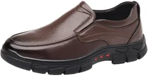 Mens Vintage Loafers Vegan Leather Prom Evening Solid Color Prom Anti-Slip Slip Resistant Rubber Sole Shoe Slip-on