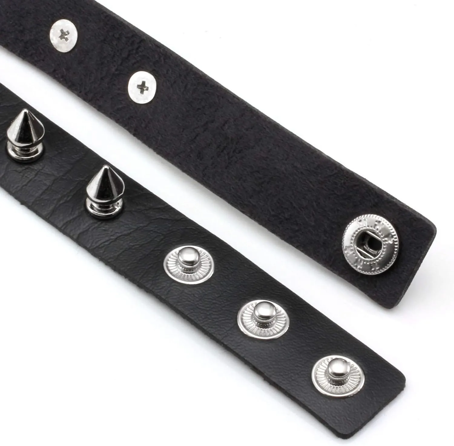 MILAKOO Black Red Pink Purple Alloy PU Leather Necklace Spike Studded Choker Collar Heart